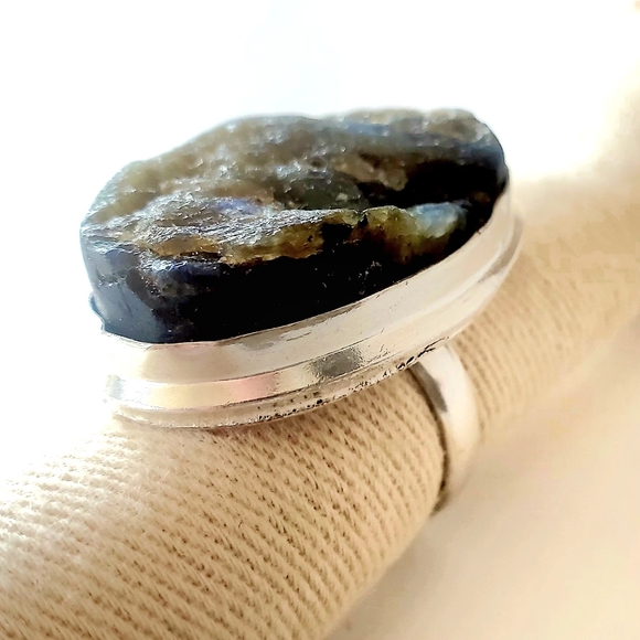Hand Crafted Natural Labradorite 925 Sterling Silver Ring, Size 8.5, NWT - Picture 6 of 15